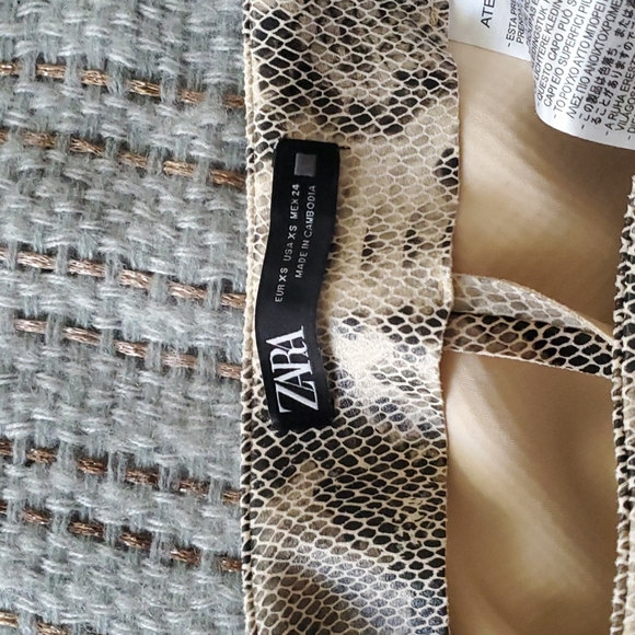 Zara Snake Print Wrap Front Belted Skort - Picture 6 of 9